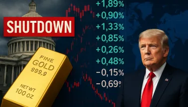 Oro a 3.800$: lo shutdown fa volare il metallo prezioso