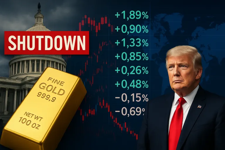 Oro a 3.800$: lo shutdown fa volare il metallo prezioso