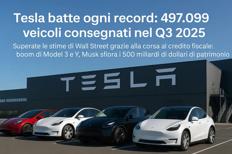 Tesla supera le attese: record di consegne nel Q3 2025