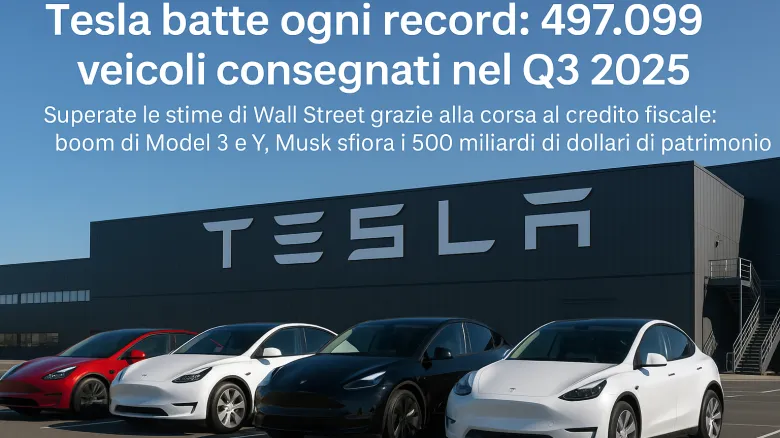 Tesla supera le attese: record di consegne nel Q3 2025