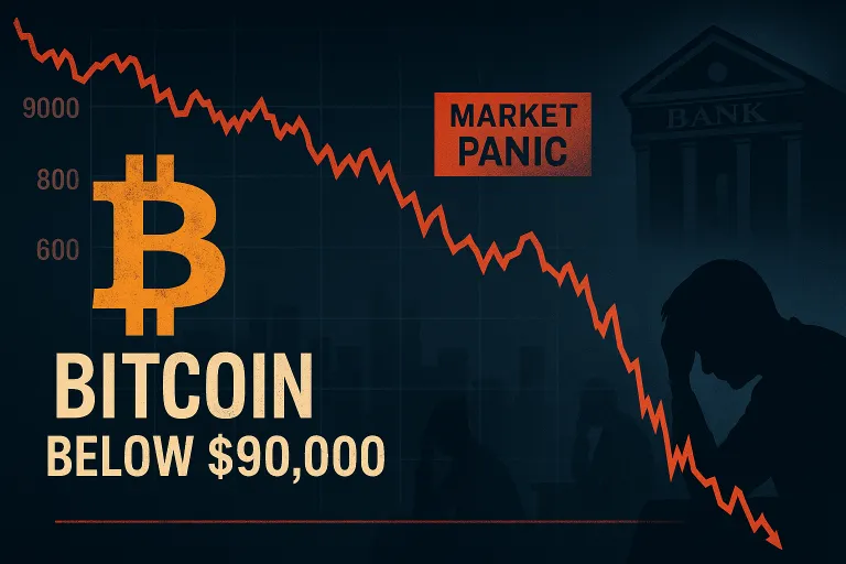 Bitcoin crolla sotto i 90.000$: panico e segnali di fondo