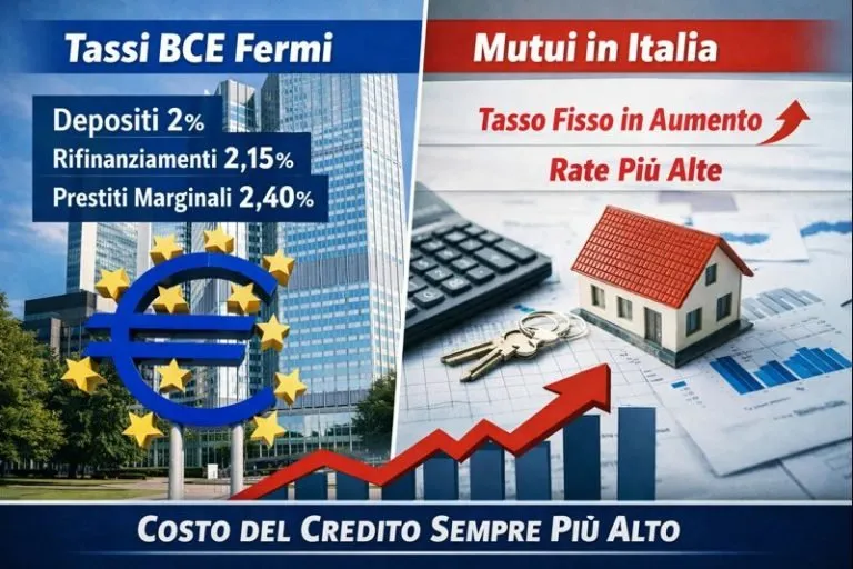 Tassi fermi in Europa: la BCE congela il costo del denaro, ma i mutui in Italia continuano a salire