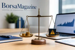 Bilancia che rappresenta l'equilibrio tra rischio e rendimento