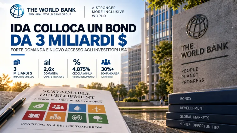 Banca Mondiale, bond IDA da 3 miliardi: domanda vicina a 8 miliardi
