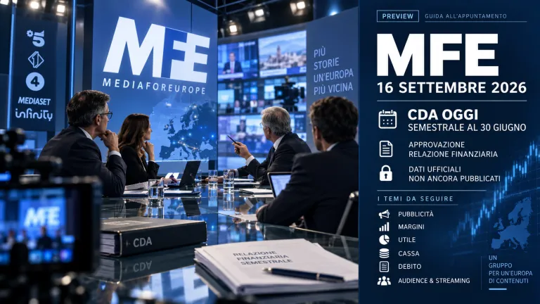MFE-MediaForEurope, conti semestrali oggi: i numeri da controllare