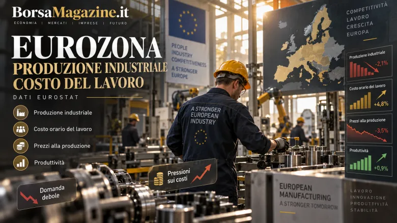 Eurozona, industria e costo del lavoro: i dati che misurano la pressione sui margini
