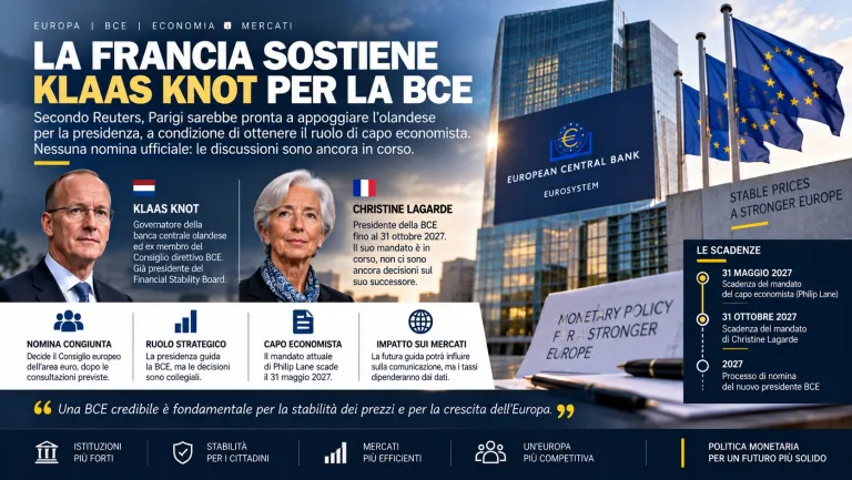 Successione BCE, Lagarde non esclude un’uscita anticipata: Knot tra i nomi discussi
