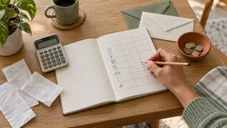 Documenti e calcolatrice per organizzare le spese familiari